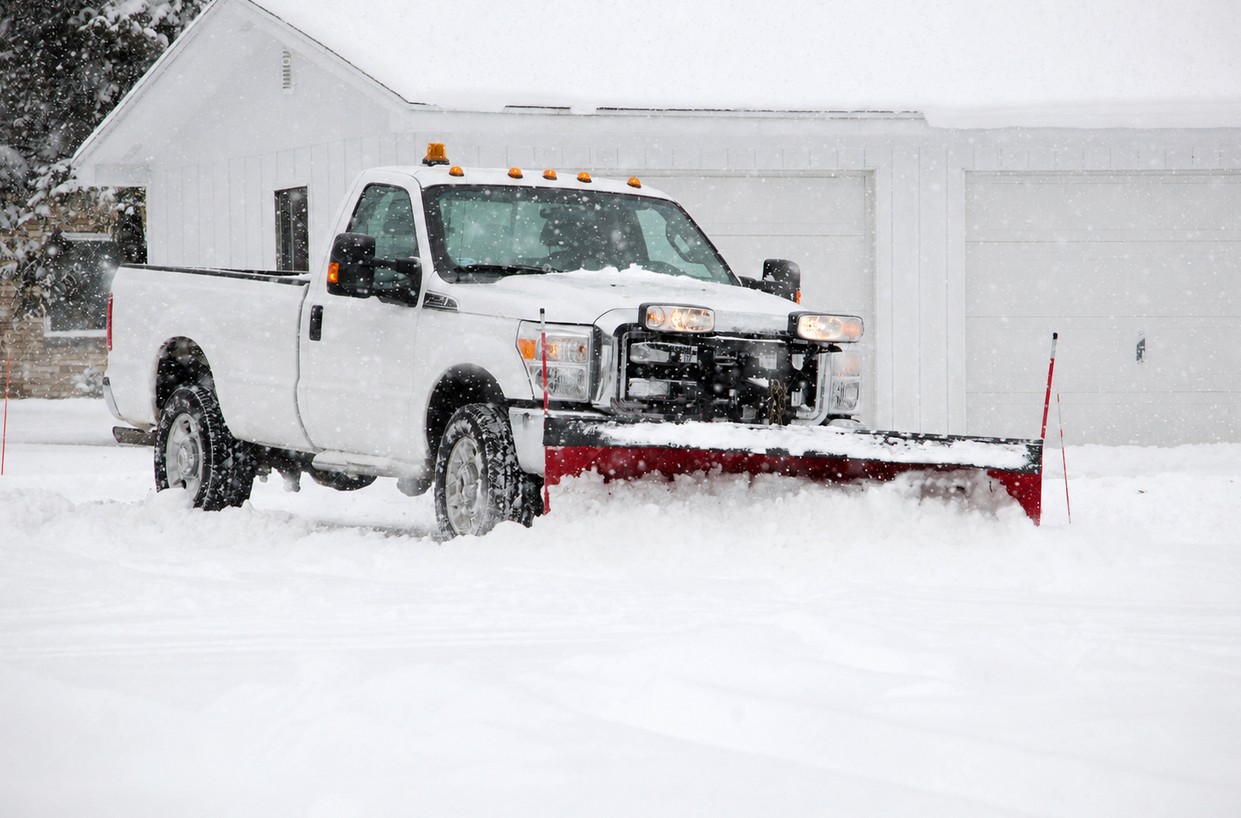 Commercial snow plowing and salting